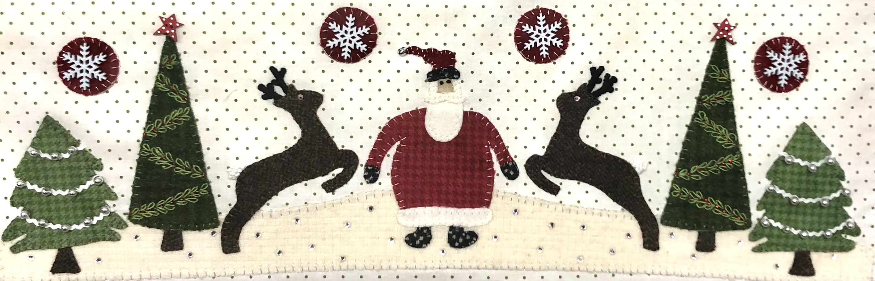 Mary Jane & Friends - The Countdown to the Holidays Ladies -  BORDER BLOCK 2 - SANTA'S ARRIVAL PATTERN DIGITAL DOWNLOAD